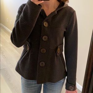 Sugarfly hooded button up coat size Large